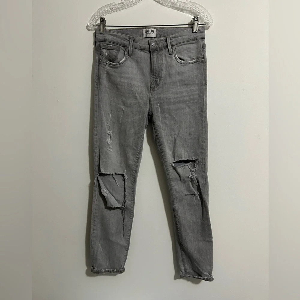 Agolde Grey‎ Ripped  Skinny Jeans